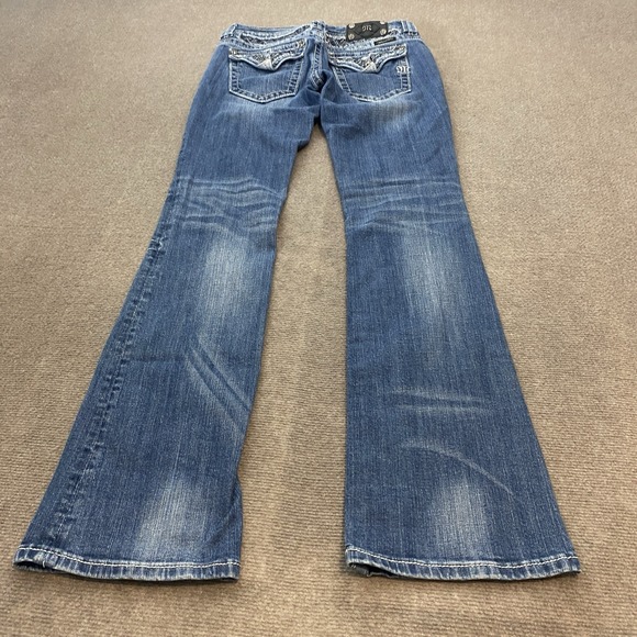 Miss Me Blue Jeans Bootcut Size 27 Style JP6015B Distressed Denim Y2K Faded Blue - Picture 1 of 13